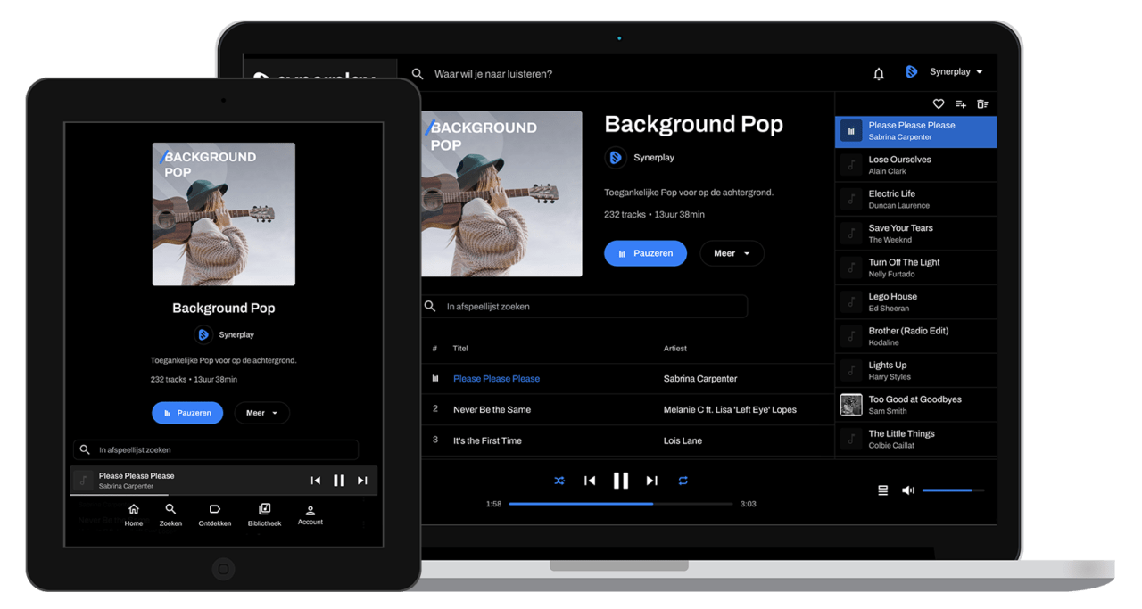 Spotify gebruiken in je bedrijf of horeca, Mag dat? Synerplay